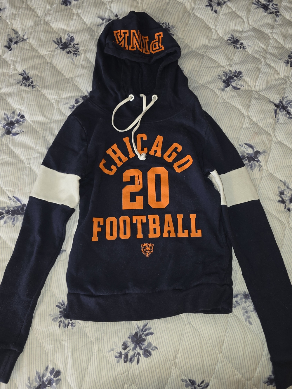 Pink Navy 'Chicago Football 20' Hooded Sweater